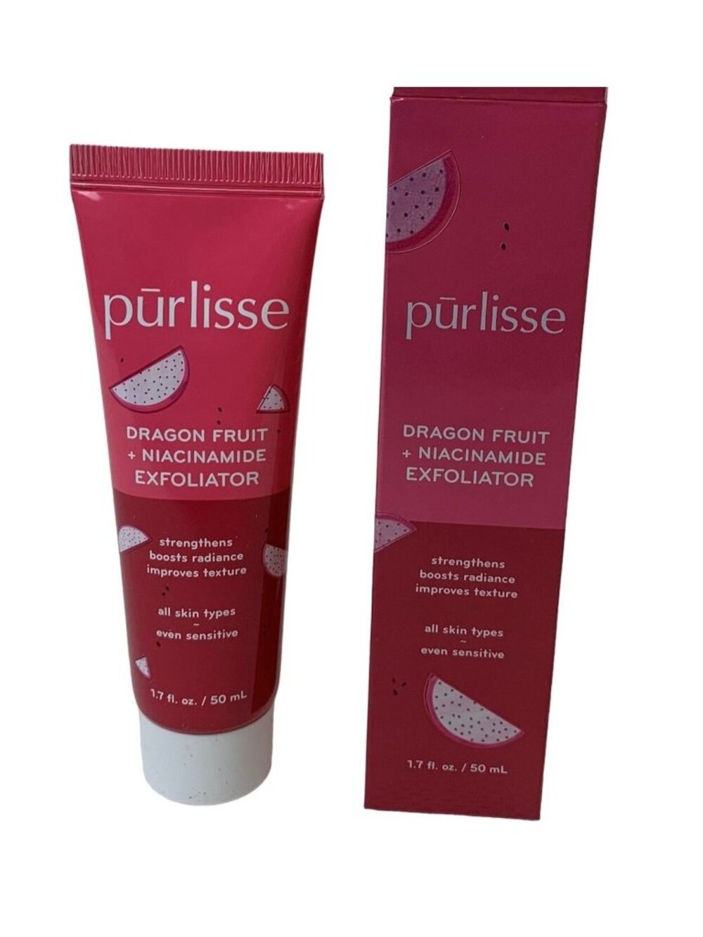 Purlisse Dragon Fruit + Niacinamide Exfoliator 1.7 Fl Oz / 50 mL Sensitive NEW